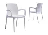Masa Sandalye / Beyaz Rattan Hasrl Plastik Sandalye