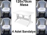 Masa Sandalye / 120x70cm Plastik Masa Sandalye Tak�m�