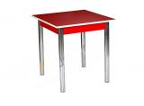 Masa Sandalye / Kırmızı-Beyaz Ahşap Masa