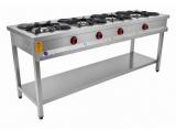 End�striyel mutfak ocaklar� 4 G�zl� S�ral� Taban Rafl� Oca��