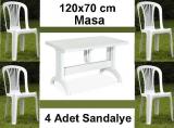 Masa Sandalye / 120x70cm Plastik Masa Sandalye Tak�m�
