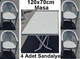 Masa Sandalye / 120x70cm Eko Katlan�r Plastik Masa Sandalye Tak�m�